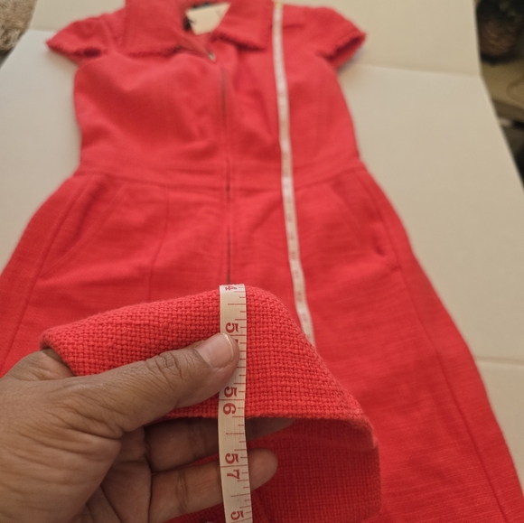 NWT ME+EM Textured Zip-Up Jumpsuit Tulip Red Size 2 - Picture 8 of 16